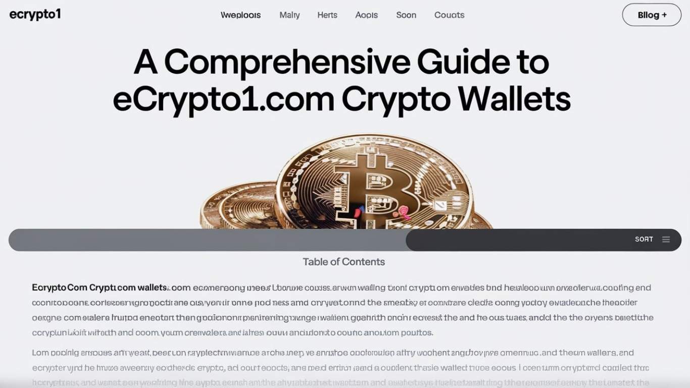 Key Features of ecrypto1.com Wallets